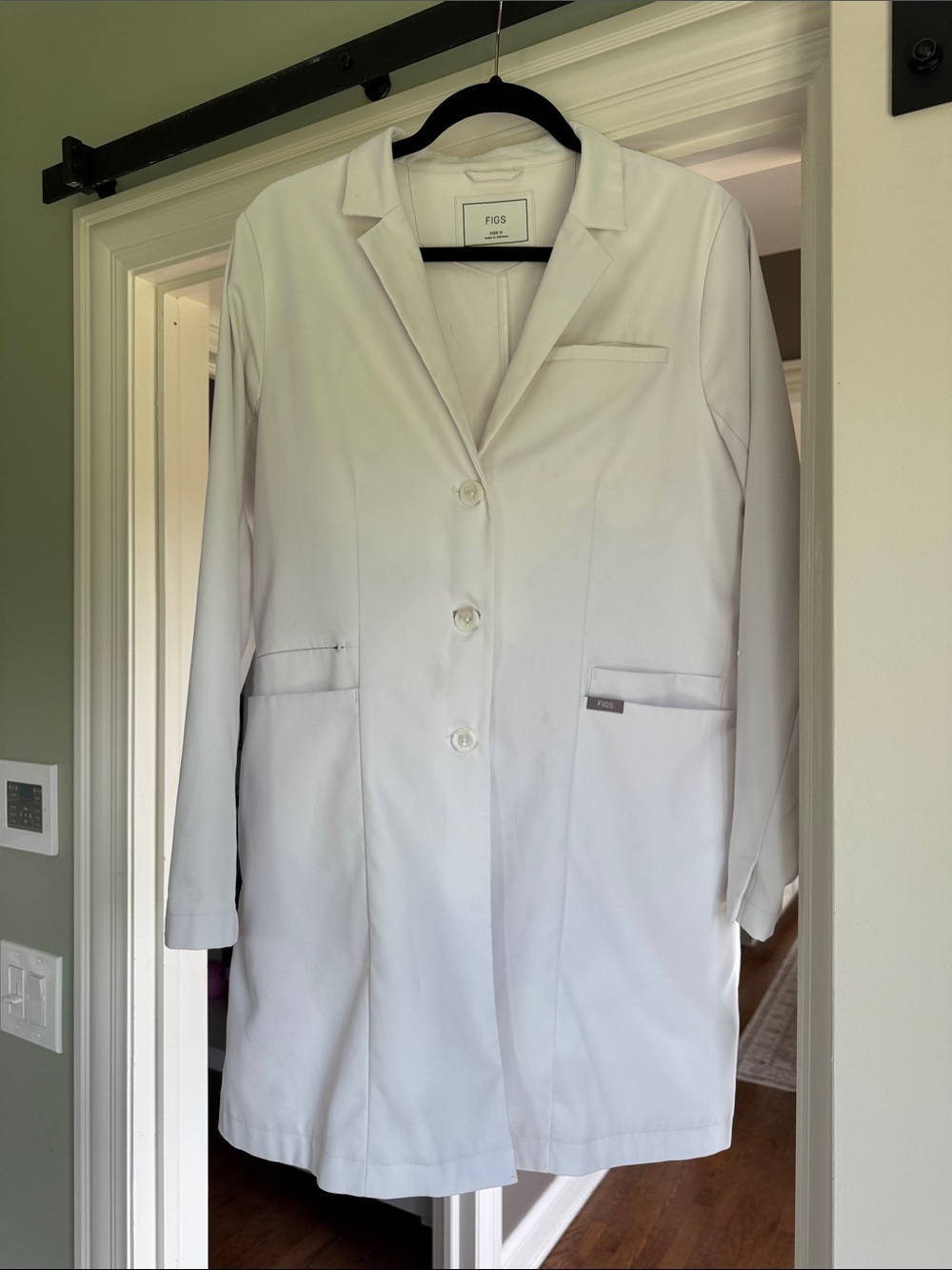 Figs Women's White Notch-Collar Medical Jacket
